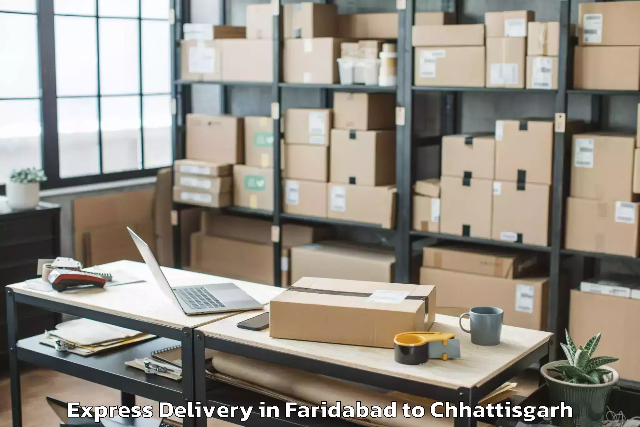 Professional Faridabad to Kawardha Express Delivery